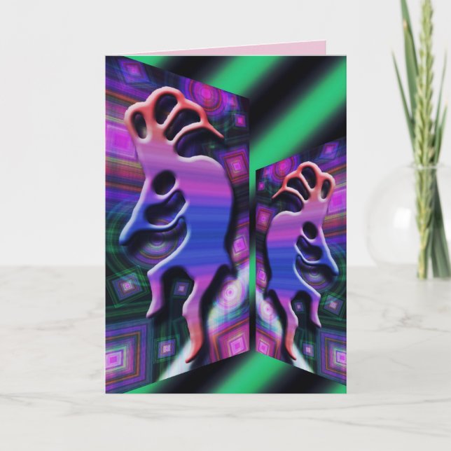 psychedelic tribal dance greeting card (Front)