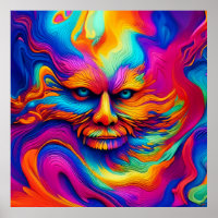 Psychedelic Trippy Colourful Abstract Paint Splash