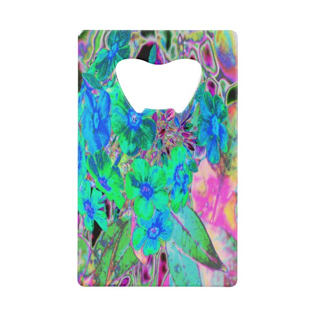 Psychedelic Trippy Lime Green and Blue Flowers (Front)