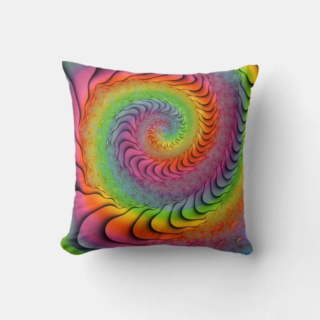 Psychedelic Trombone Player Blowing Notes Cushion (Front)