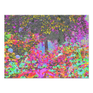 Psychedelic Tropical Festival Garden Sunrise Photo Print