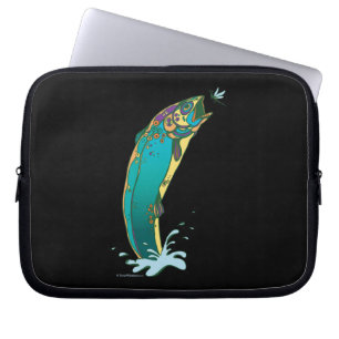 Psychedelic Trout Fishing Laptop Sleeve