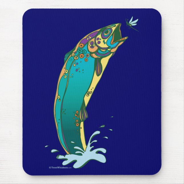 Psychedelic Trout Fishing Mouse Pad (Front)
