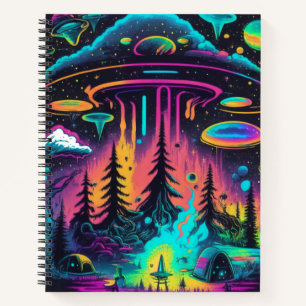Psychedelic UFO Fantasy Art Notebook