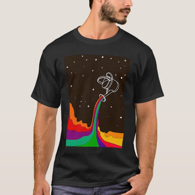Psychedelic Universe Colour Rainbow Space Abstract T-Shirt (Front)