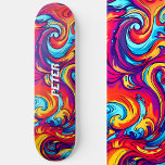 Psychedelic Vibrant Abstract Swirl Urban Graffiti Skateboard<br><div class="desc">Ride the waves of creativity with our Psychedelic Vibrant Abstract Swirl Pattern Graffiti skateboard. Embrace the vibrant chaos beneath your feet and stand out in style. Personalzie with your name or you may delete it.

This is another 100% Snuggle Hamster Designs.</div>