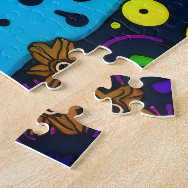 Psychedelic Vibrant Alien World Jigsaw Puzzle (Side)