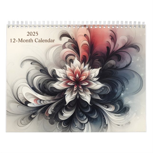 Psychedelic Vibrant Watercolor Abstract Art 2025 Calendar (Cover)