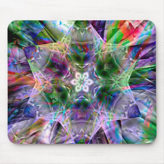 Psychedelic virtual star, acrylic or neon abstract mouse pad (Front)