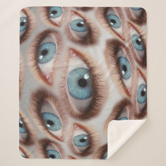 Psychedelic Vision: Abstract Eye Illusion Sherpa Blanket (Front)