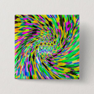 Psychedelic vortex 15 cm square badge