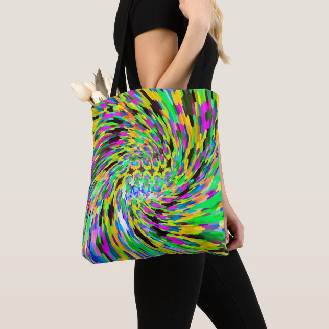 Psychedelic vortex tote bag (Close Up)