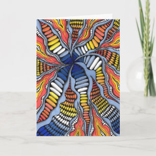 Psychedelic Vortex Zen Doodle Colourful Art Card