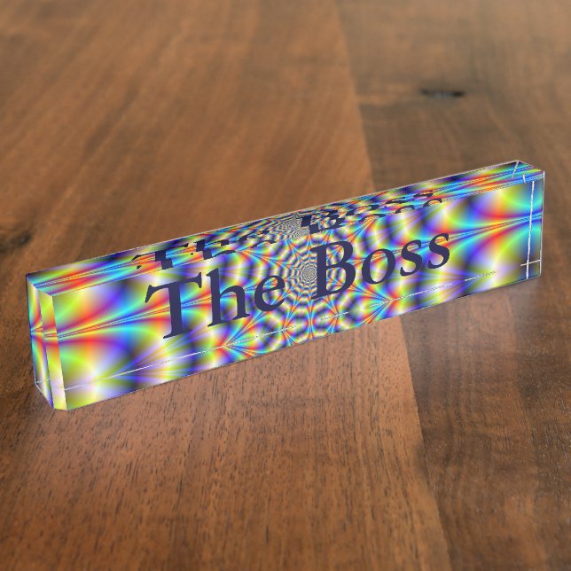 Psychedelic Wheel Desk Nameplate (Side)