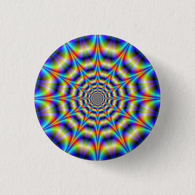 Psychedelic Wheel Pinback Button (Front)