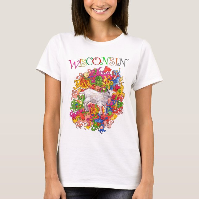Psychedelic Wisconsin Goatling T-Shirt (Front)