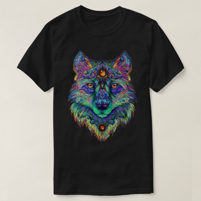 Psychedelic Wolf Classic T-Shirt (Design Front)