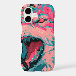Psychedelic Wolf Creepy Cute Neon Pink Art