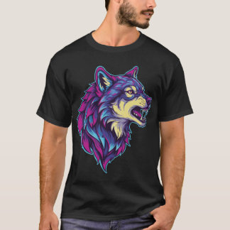 psychedelic wolf head T-Shirt