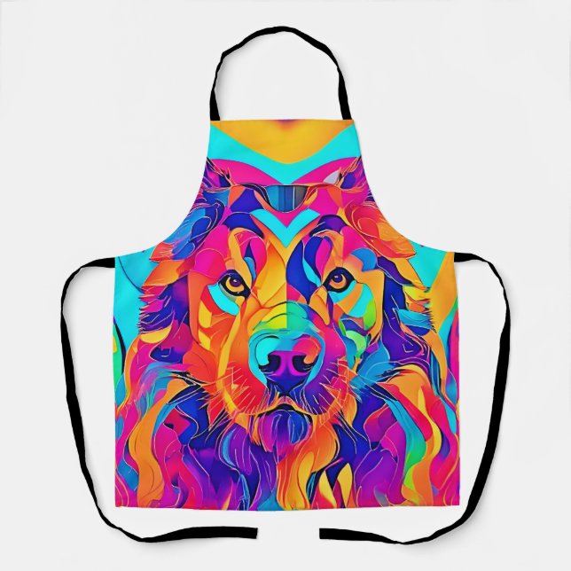 Psychedelic Wolf Majesty Apron (Front)