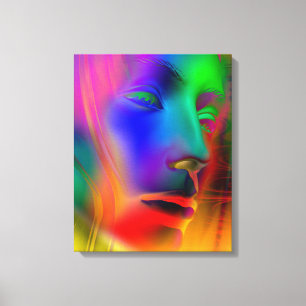 Psychedelic Woman Face Canvas Print