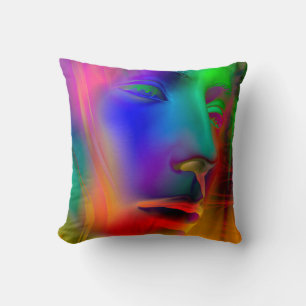 Psychedelic Woman Face Cushion