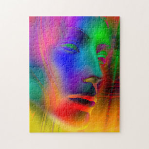 Psychedelic Woman Face Jigsaw Puzzle