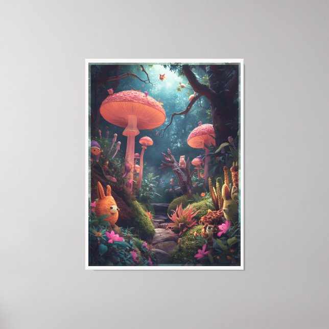 psychedelic woodland canvas print (Front)