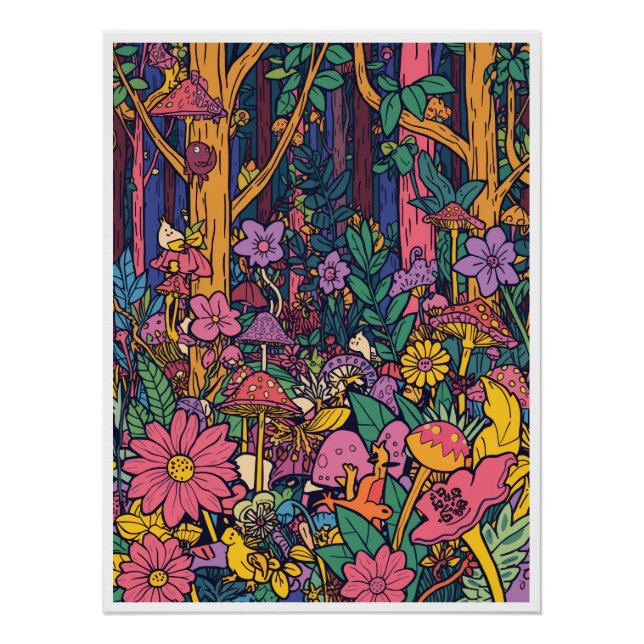 Psychedelic woodland poster (Front)