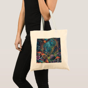 Psychedelic woodland tote bag