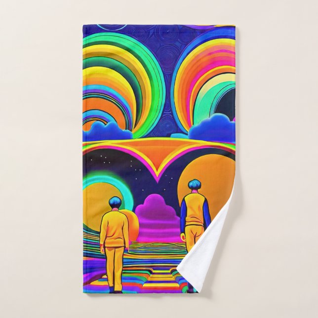 Psychedelic world hand towel (Hand Towel)