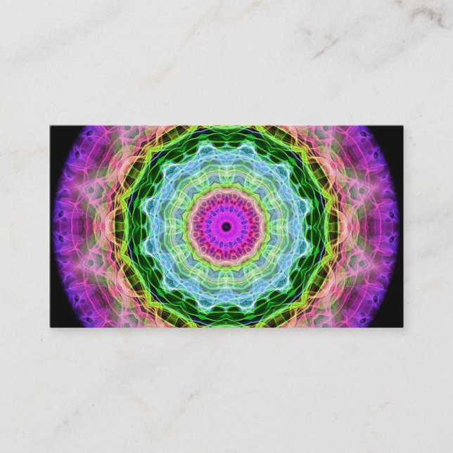 Psychedelic Wormhole kaleidoscope Business Card (Front)