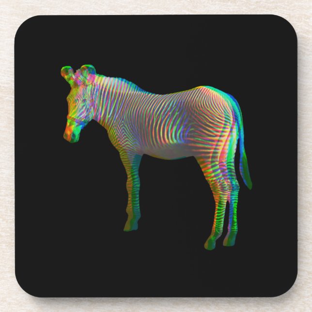 Psychedelic Zebra Candy Tin Coaster (Front)