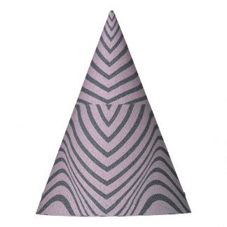 Psychedelic Zebra: Grainy Vintage Stripes. Party Hat