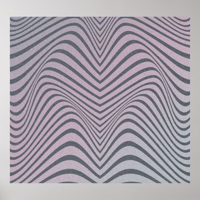 Psychedelic Zebra: Grainy Vintage Stripes. Poster (Front)