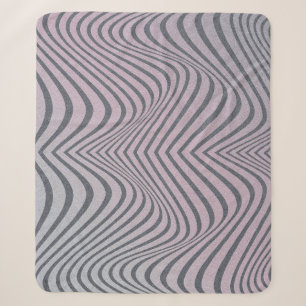 Psychedelic Zebra: Grainy Vintage Stripes. Sherpa Blanket
