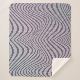Psychedelic Zebra: Grainy Vintage Stripes. Sherpa Blanket
