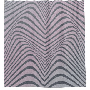 Psychedelic Zebra: Grainy Vintage Stripes. Shower Curtain