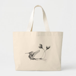 Psychedlic Bird Tattoo Large Tote Bag