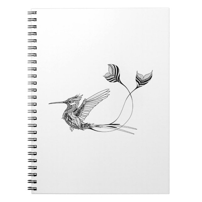 Psychedlic Bird Tattoo Spiral Notebook (Front)