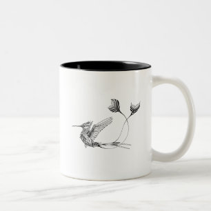 Psychedlic Bird Tattoo Two-Tone Coffee Mug