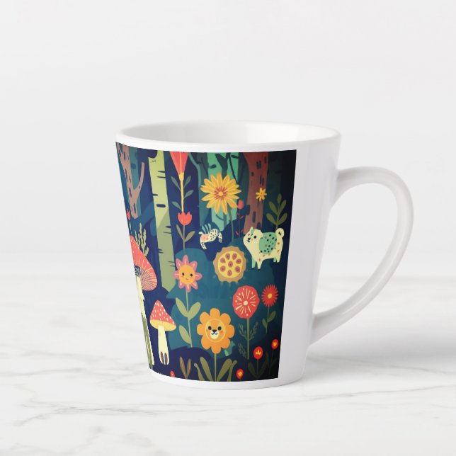 Psycheldelic forest design latte mug (Right)