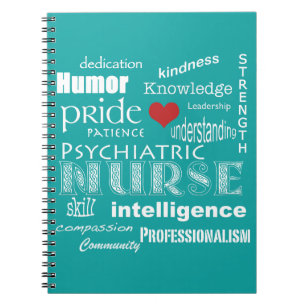 Psychiatric Nurse-Attributes/Aqua Blue Spiral Notebook