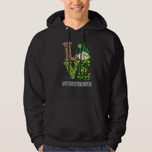 Psychiatric Nurse Love St Patricks Day Gnome Leopa Hoodie