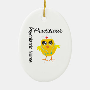 Psychiatric Nurse Practitioner Chick v1 Ceramic Tree Decoration