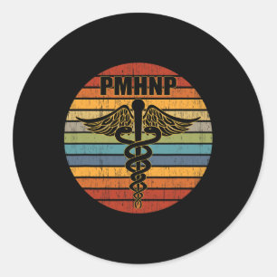 Psychiatric Nurse Practitioner Medical Caduceus Re Classic Round Sticker