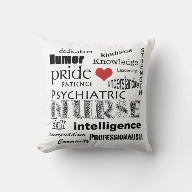 Psychiatric Nurse Pride+Heart Cushion (Front)