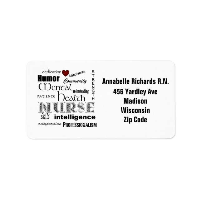Psychiatric Nurse Pride+Personalise Name/Address Label (Front)