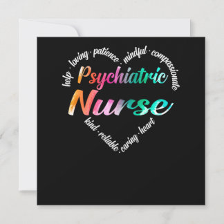 Psychiatric Nurse Psychiatric Nurse Heart Word Clo Invitation