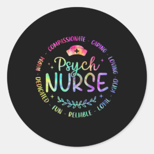 Psychiatric Nurse Rn Mental Health Psych Nurse Tie Classic Round Sticker